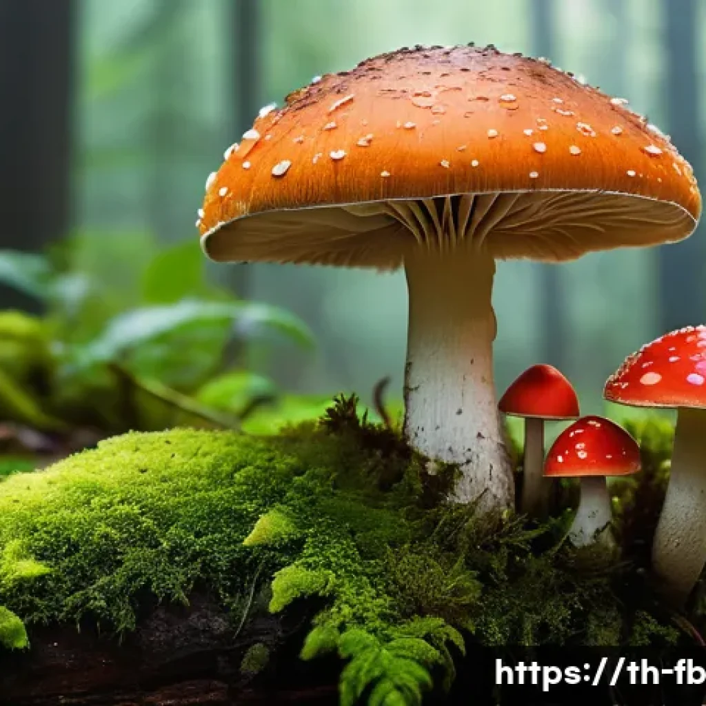 버섯 소재의 소비자 교육 필요성 - **Lush Forest Floor: Edible vs. Poisonous Mushrooms**
A detailed, close-up shot of a vibrant, da...